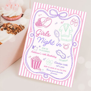 Mädchenabend Pyjamaparty Geburtstag Tween Einladung