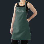 Mädchenarmiengrüner Sonderskriptname elegant solid Schürze<br><div class="desc">Personalisierte Armee grün angepasste moderne Skriptnamen Text monogram solide schlichte Farbe einfach gürlich elegante elegante Armee grün und weiß Text Küche Schürze. Anpassen,  personalisieren Sie es mit Namen,  Zitat,  Phrasen oder Text. Geeignet für Köche,  Koch,  Keramik,  Keramiken,  Handwerk,  Arbeit,  Küche,  Backen,  Grillen,  Grill etc.</div>