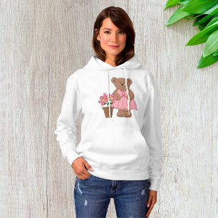 Mädchenbär und Blume Hoodie