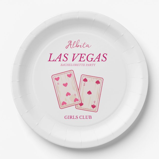 Mädchenclub Junggeselinnen-Abschied las vegas Pappteller (Vorderseite)