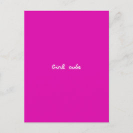 Mädchencode | Moderner Neon Hot Pink Girl Power Postkarte