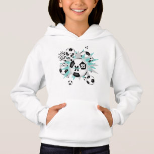 Mädchenfußball-Blowout mit aquamarinen grauen Ster Hoodie