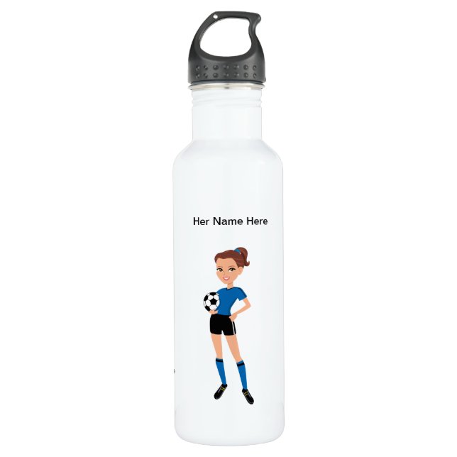 Mädchenfußball Illustriert Trinkflasche (Vorderseite)