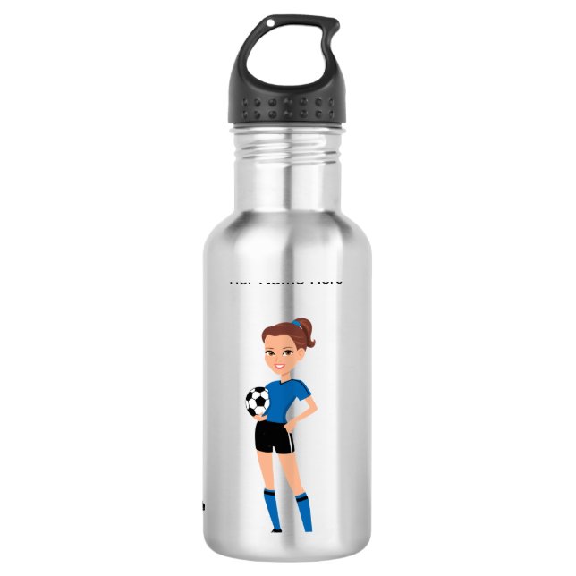 Mädchenfußball Illustriert Trinkflasche (Vorderseite)