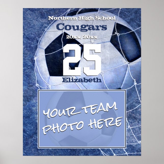 Mädchenfußball macht Foto-Gedenkfeier Poster (Vorne)