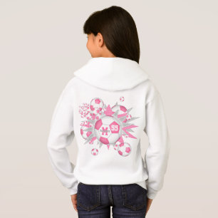 Mädchenfußball mit rosa grauen Sternen Hoodie