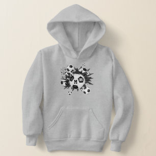 Mädchenfußball mit Schwarz-weißen Sternen Hoodie