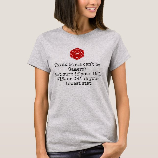 Mädchengamers-niedrigster Notfall T-Shirt (Vorderseite)