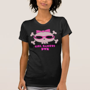 MädchenGamers pwn Schädel mit Sonnenbrille T-Shirt