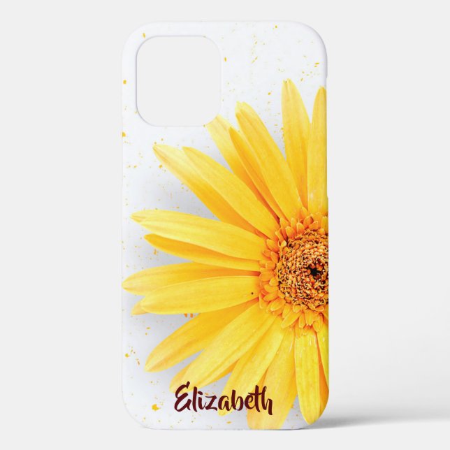 Mädchengelber Daisy Personalisierter Name Case-Mate iPhone Hülle (Rückseite)