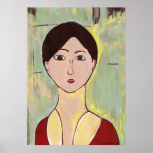 Mädchengesicht nach Matisse Poster