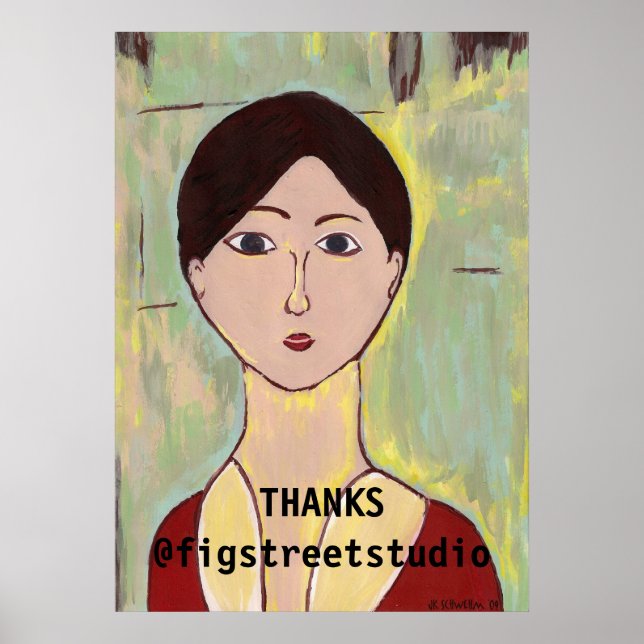 Mädchengesicht nach Matisse, Text hinzufügen Poster (Vorne)