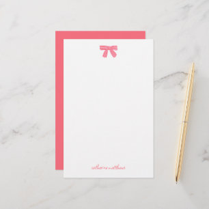 Mädchenhaft chic rosa Schleife individuelle Korres Briefpapier
