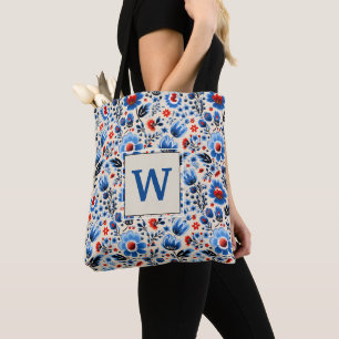 Mädchenhaft Elegante Blaue Wildblumen Stylisch Cus Tasche