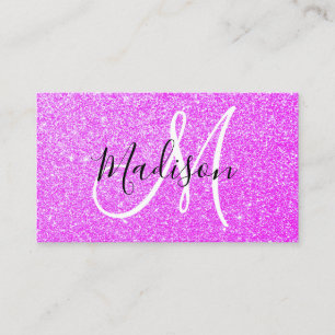 Mädchenhaft & Glamourös Lila Violetter Glitter Gla Visitenkarte