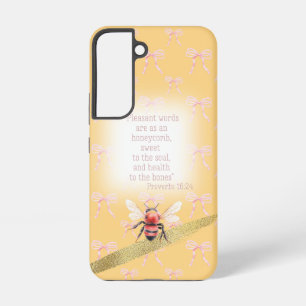 Mädchenhaft Pastell-Pfirsich-Rosa Coquette Faith O Samsung Galaxy Hülle