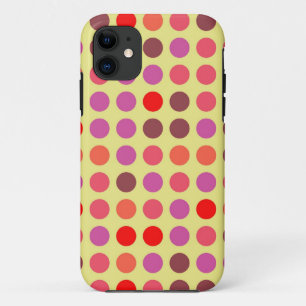 Mädchenhaft Retro Punkte Rot Violett Braun Case-Mate iPhone Hülle