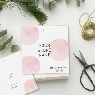 Mädchenhaft Rosa Aquarell Quadratisches Boutique-