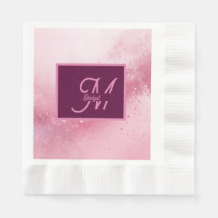 Mädchenhaft rosa feminine abstrakte Marmor-Funkels Serviette