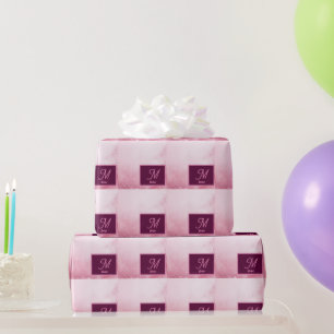 Mädchenhaft rosa feminine abstrakte Marmor-Sparkli Geschenkpapier