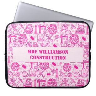 mädchenhaft rosa moderner Architectural Blueprint Laptopschutzhülle