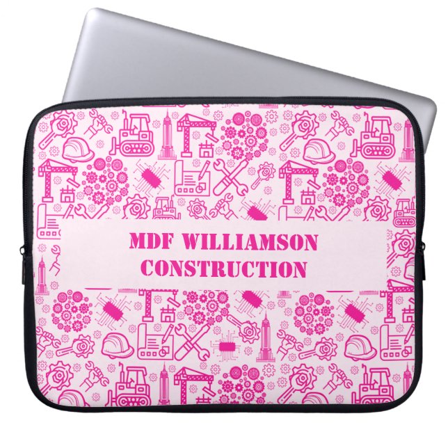 mädchenhaft rosa moderner Architectural Blueprint  Laptopschutzhülle (Vorderseite)