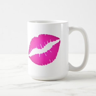 Mädchenhaft rosa Ombre-Lippenstift-Kuss-Druck Kaffeetasse