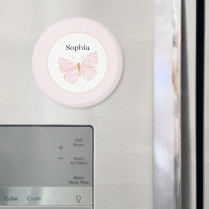 Mädchenhaft Rosa Schmetterling Magnet