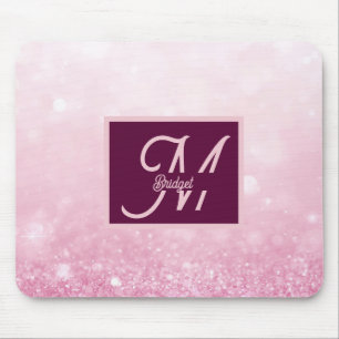 Mädchenhaft Rosa Weiblich Glitter Abstrakter Farbv Mousepad