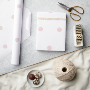 Mädchenhaft Rosa & Weiße Punkte Muster Geschenkpapier