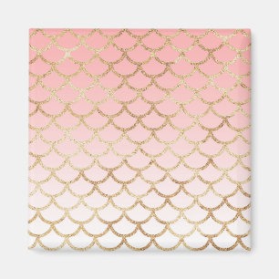 Mädchenhaft roségoldene Meerjungfrau Glitter Funke Magnet