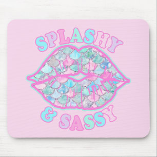 Mädchenhaft Spritzig & Sassig Rosa Türkis Mermaid  Mousepad