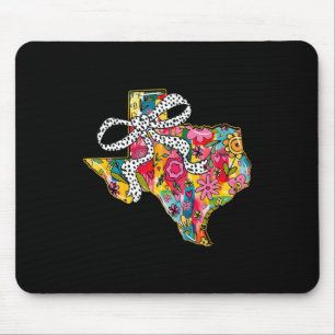 Mädchenhaft Texas State Karte Floral Coquette Schl Mousepad