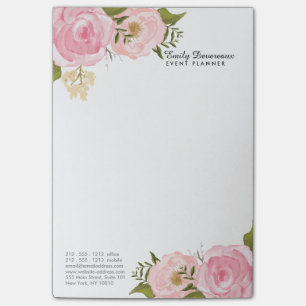 Mädchenhaft vintage Blumenmuster rosa Rosen Pfings Post-it Klebezettel