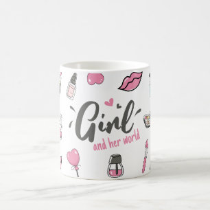 Mädchenhafte Glamour-Make-up-Liebhaberin Kaffeetasse