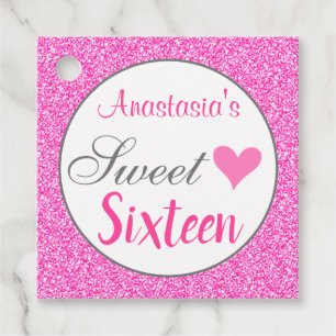 Mädchenhafte Glamour Prinzessin Hot Pink Glitter S Geschenkanhänger