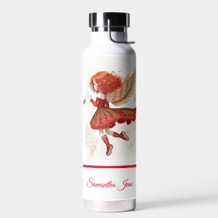 Mädchenhafte kleine rote Feen-Fantasie-Kunst Trinkflasche