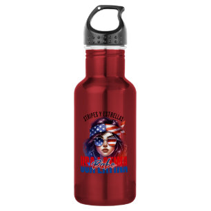 Mädchenhafte Latina  Fourth of July Unabhängigkeit Edelstahlflasche