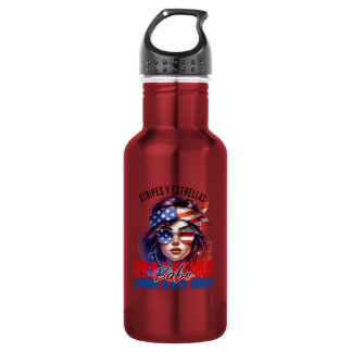 Mädchenhafte Latina Fourth of July Unabhängigkeit Edelstahlflasche