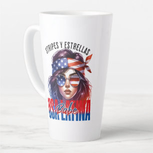 Mädchenhafte Latina Fourth of July Unabhängigkeit Milchtasse