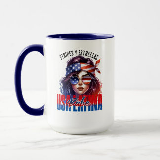 Mädchenhafte Latina Fourth of July Unabhängigkeit Tasse