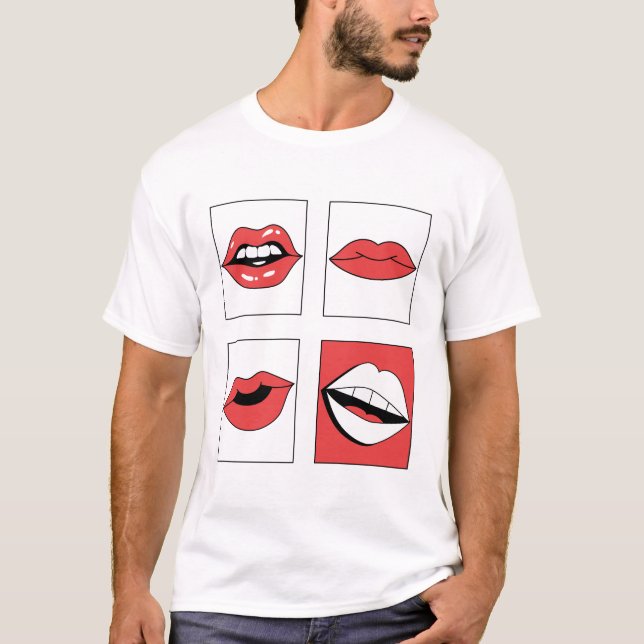 Mädchenhafte Lippen T-Shirt (Vorderseite)