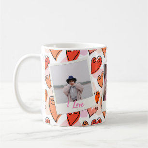 Mädchenhafte orange Herzen Süße romantische Valent Kaffeetasse