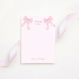 Mädchenhafte rosa Schleifen Elegante Hochzeitsdusc Dankeskarte