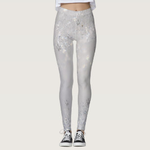 Mädchenhafte süße glitzernde Schneeflocken Leggings
