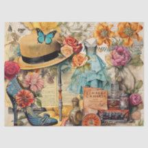 Mädchenhafte Träumereien Collage Tissue-Papier