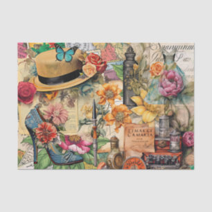 Mädchenhafte Träumereien Collage Tissue-Papier Seidenpapier