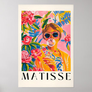 Mädchenhafte Wandkunst, Funky Dekor, Rosa Matisse- Poster