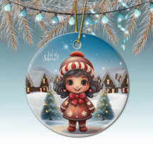 Mädchenhafter Charakter für weibliche Weihnachtsst