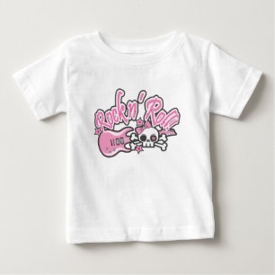 Mädchenhafter Rock 'n' Roll-Totenkopf Baby T-shirt